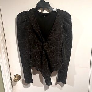 Black and gold speckled puff sleeve bodysuit. Worn a few times. 🖤✨